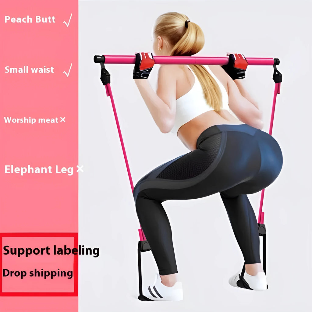 Adjustable fitness hip training pulling rope in purple, pink, blue, or black bubble bag packaging