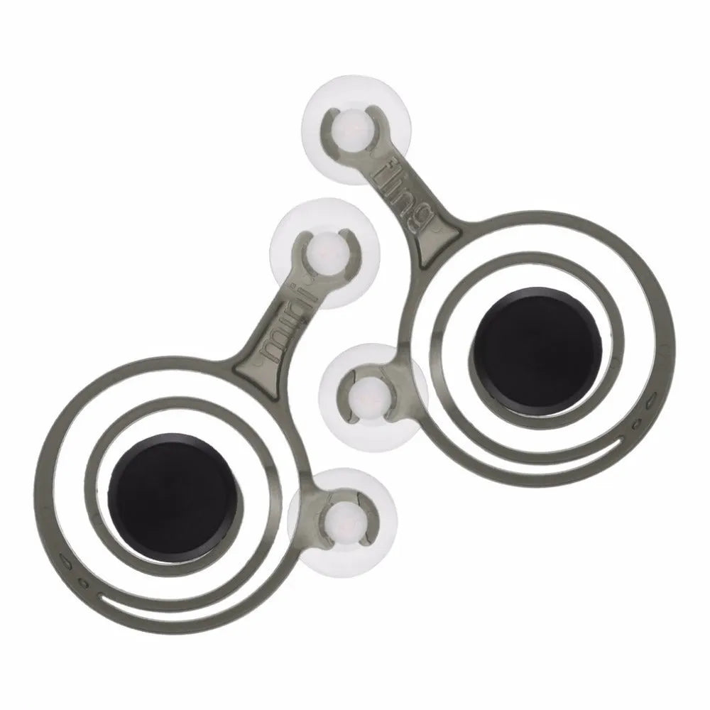 A pair of clear and black universal mini joysticks for mobile phone and tablet touch screen gaming.