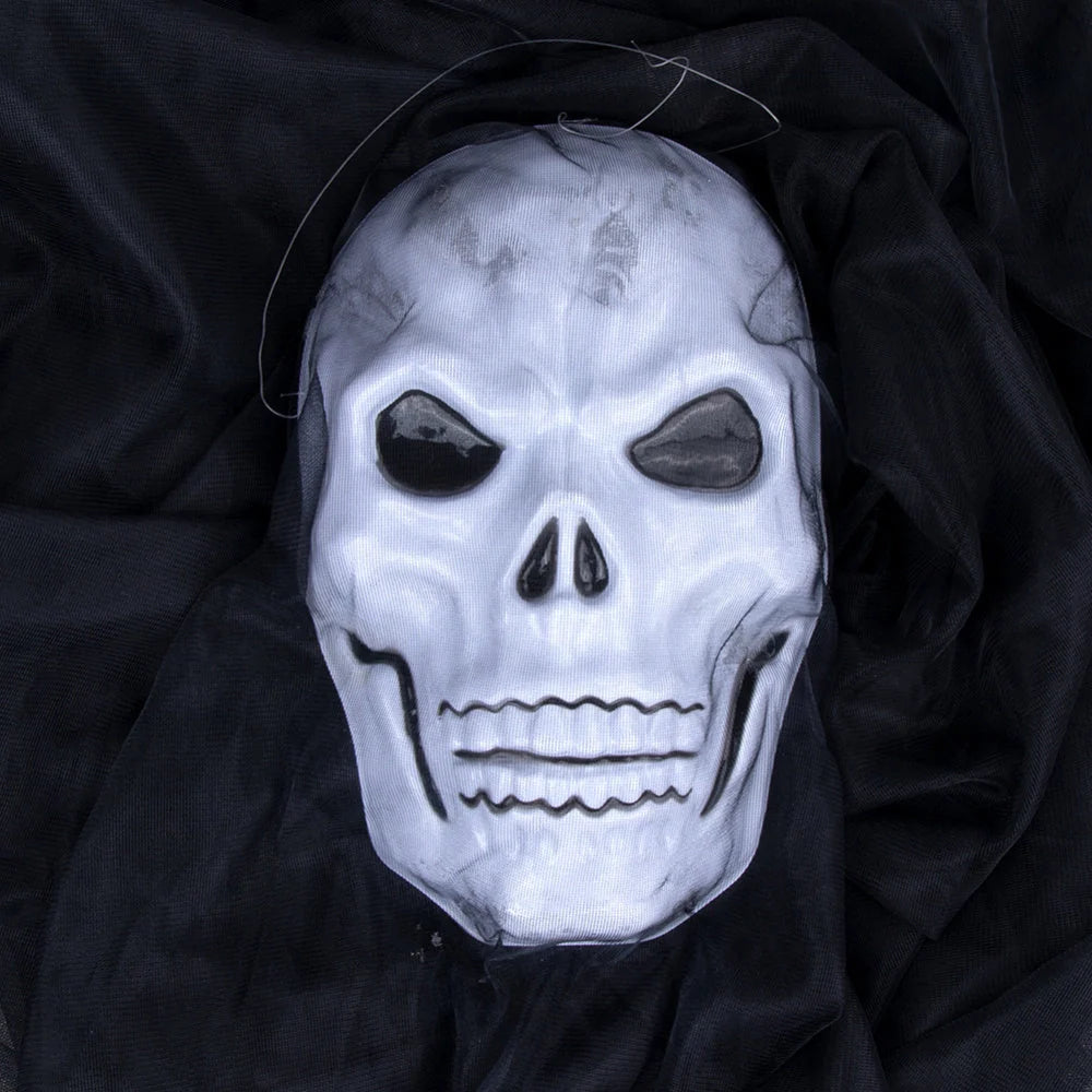 Halloween skull decoration with bleeding effect and corpse cloth pattern