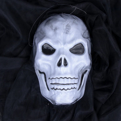 Halloween skull decoration with bleeding effect and corpse cloth pattern