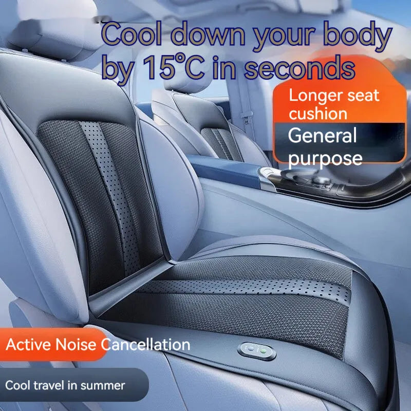 Ventilated car seat cushion with cooling fans in black or brown colour options