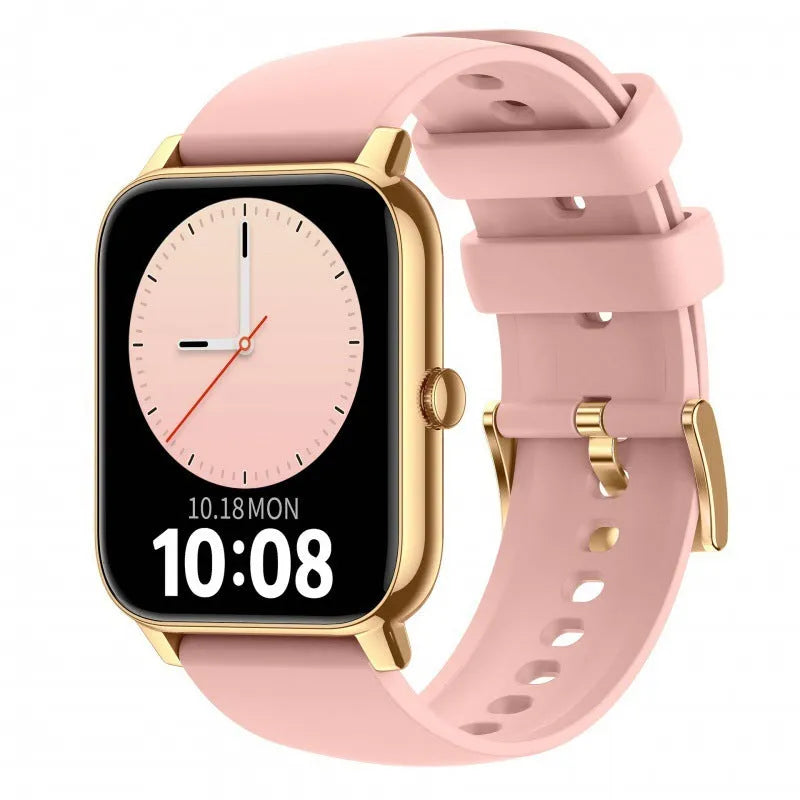 Smart Watch P90 1.85 inch square TFT screen Bluetooth calling heart rate sleep monitor black silicone strap