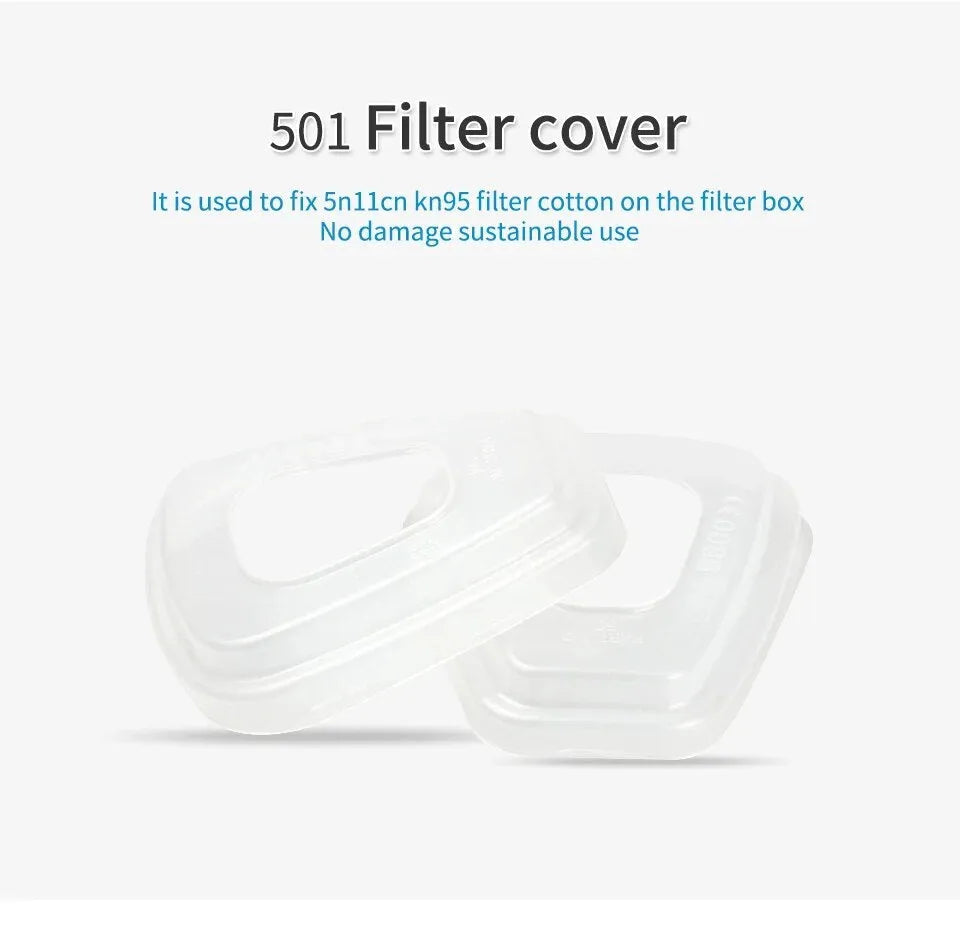 Original 6200 half face reusable respirator with anti-fog glasses and filtrating boxes on a white background