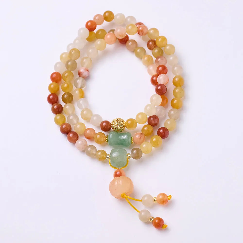Women's three-circle pumpkin tassel bracelet in Jinsi Jade with national style design