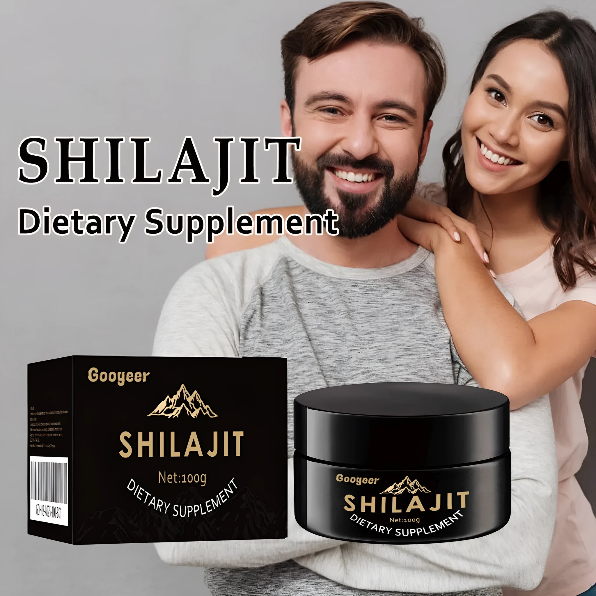Googeer Shilajit dietary supplement resin paste in 100g container for body care use