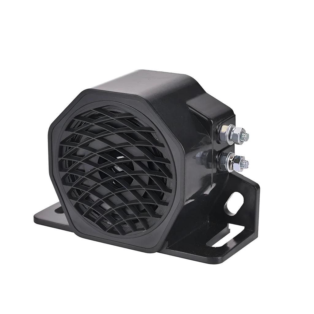 Black GQ-208A 12-80V reversing buzzer horn for vehicle backup warning.
