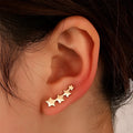 Copper leaf-shaped ear clips for women with clip-on non-pierced design