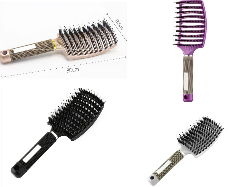 Ultra-Soft Detangling Hair Brush with Scalp Massage - Premium Bristles and Nylon for Effortless Tangle-Free Hair