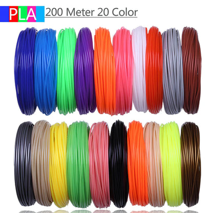 ABS and PLA filament consumables in 20 colours for 3D printing pens, 200m length circular strips