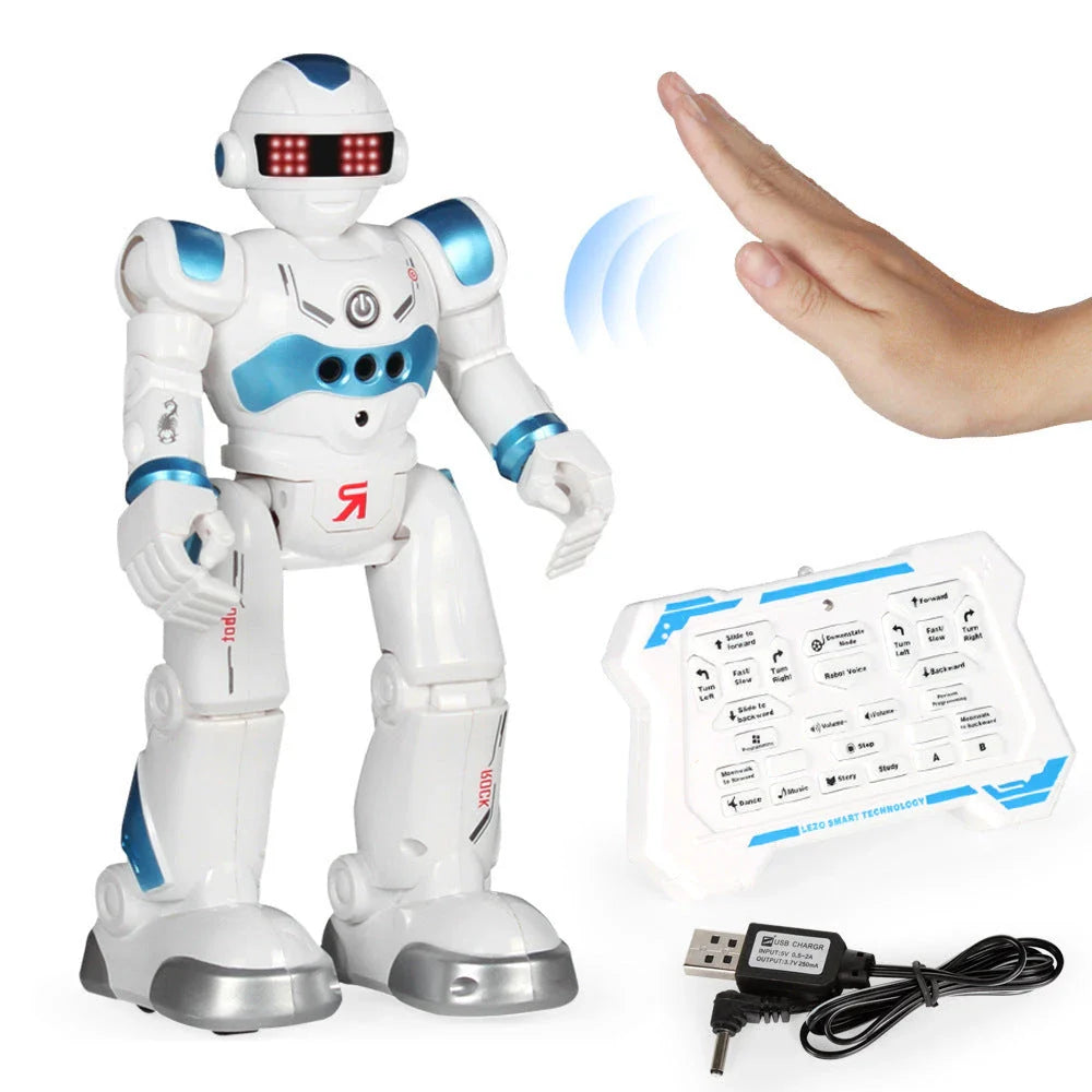 Smart Dancing Robot Toy with Remote Control, Gesture-Controlled Movement, Singing Capability, and Synchronized LED Lights