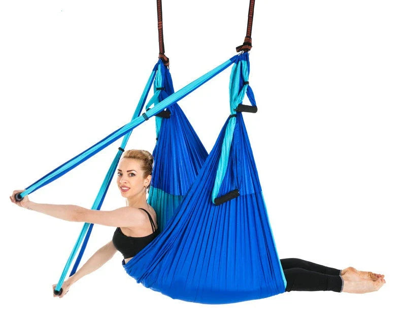 Anti-Gravity Yoga Hammock made of durable nylon fabric, available in a range of vibrant Kiwi-friendly colours