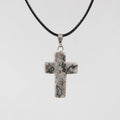 Natural stone cross marble pattern pendant necklace with alloy setting and snake chain, multiple colour options including amethyst and turquoise