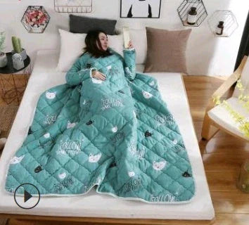 Winter Lazy Quilt with Sleeves in various colours, perfect for indoor warmth and comfort