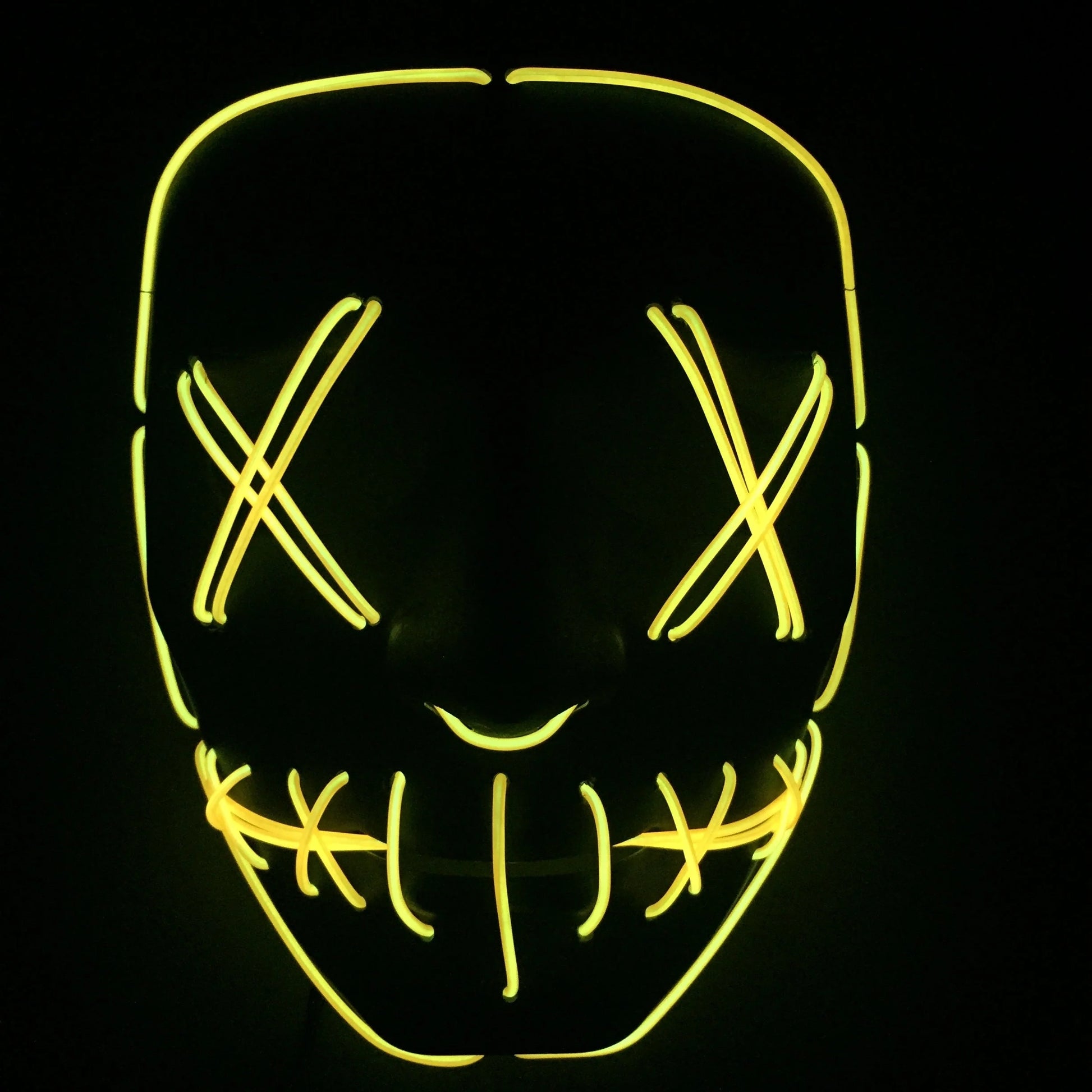 Halloween LED Glowing Full Face Mask with adjustable light modes and voice control feature