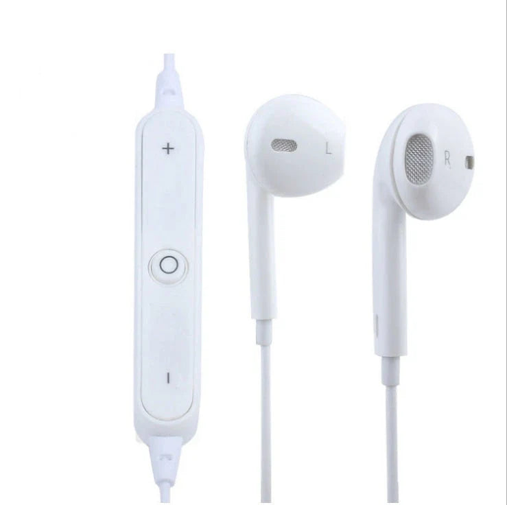 S6 Wireless Bluetooth Headset Sports Mini Stereo In-Ear Earphones in white and black