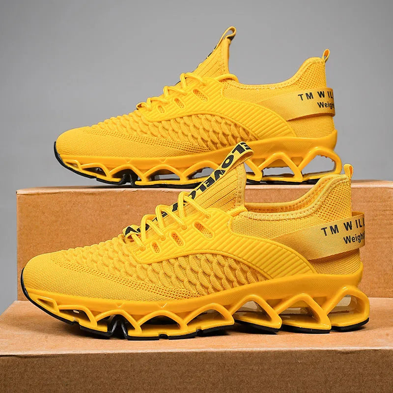 Blade sports mesh casual running shoes in solid colour with rubber sole