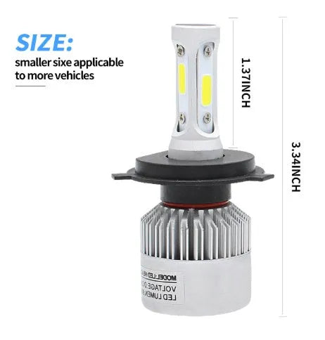 S2 car LED headlight with COB chip and cooling fan system