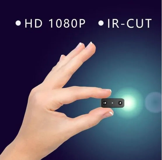 1080P Full HD mini camera with IR-CUT night vision motion detection black