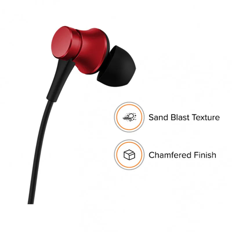 Piston wired in-ear headphones with 3.5mm plug in black, blue and red colour options