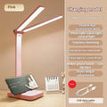 Simple dual lamp holder table lamp for children and students in white with square bottom base and charging cable