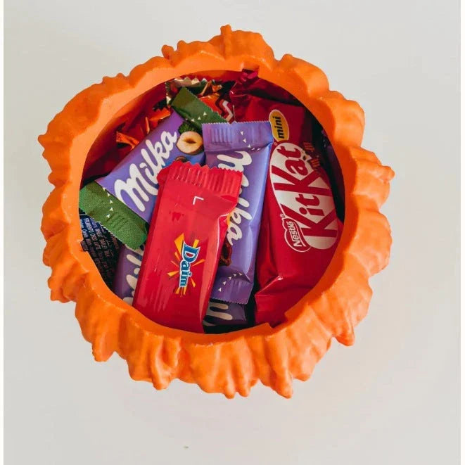 Spooky Pumpkin Candy Bowl - A Unique and Durable Halloween Decoration for Distributing Treats and Adding Festive Flair