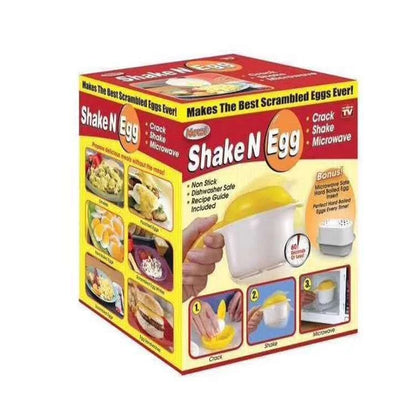 Microwave Egg Boiler in white and yellow, compact size for quick egg cooking