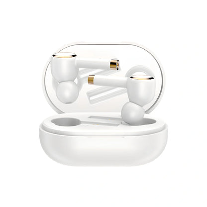 Smart noise cancelling wireless headphones in black with charging case and silicone ear tips