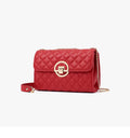 Fashion chain all-match shoulder messenger bag in PU with contrast colour and chain strap, black large size