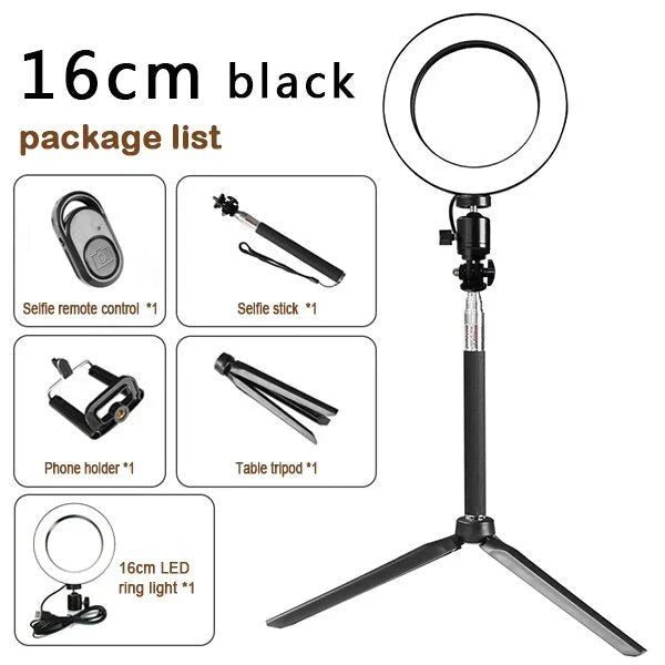 A versatile lighting kit for iPhone, including a ring light, tripod, and accessories to enhance mobile photography and videography