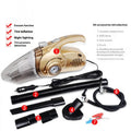 12V wet and dry four-in-one car cleaner with gold ABS body, 35cm length, handheld design