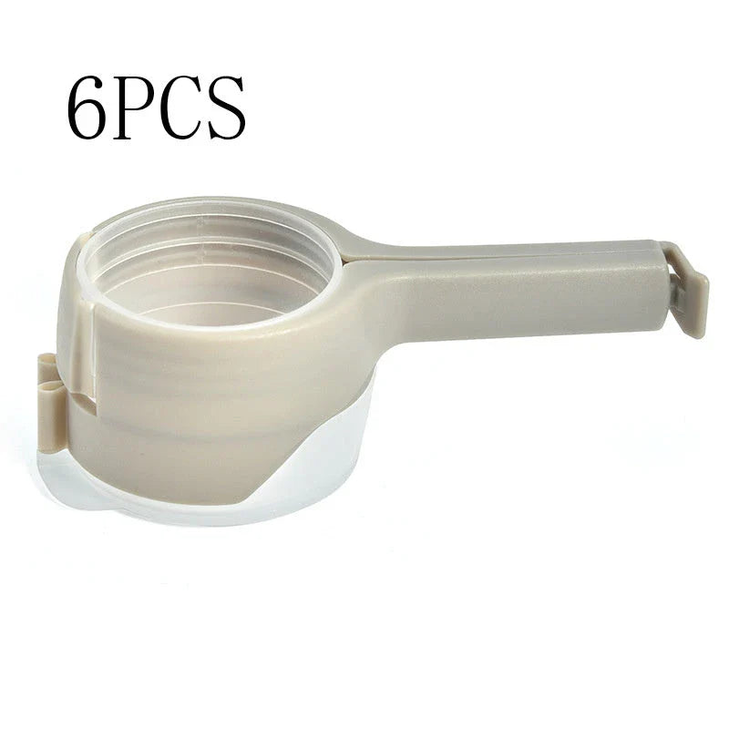 Versatile food clips in a range of colours, featuring airtight sealing and a convenient pour spout