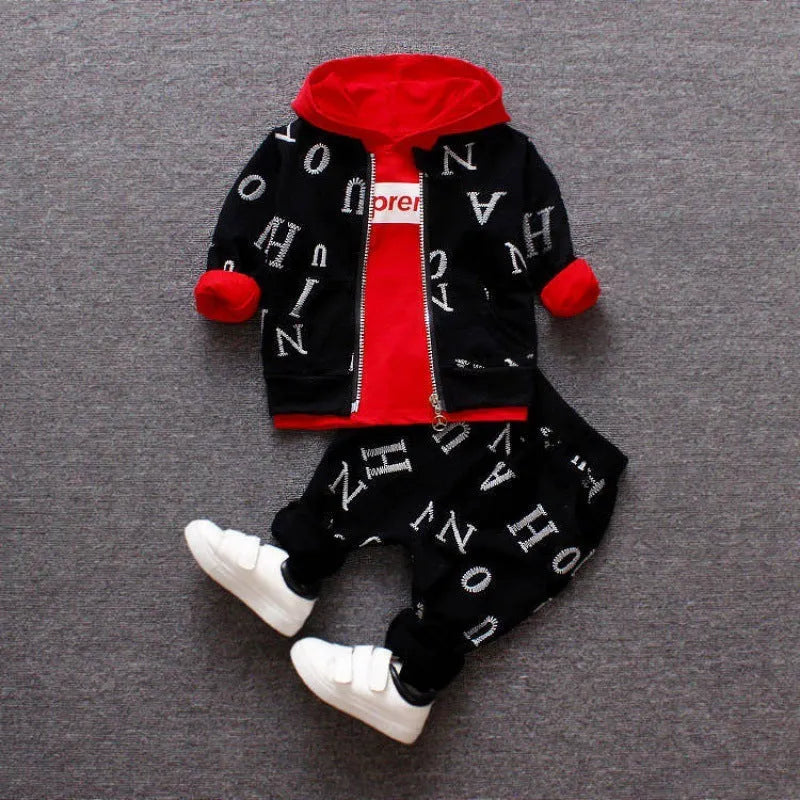 Red or white children's long sleeve clothes set in Asian sizes 80cm 90cm 100cm 110cm
