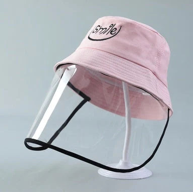 Transparent PVC protective hat for children with dustproof and anti-spitting design
