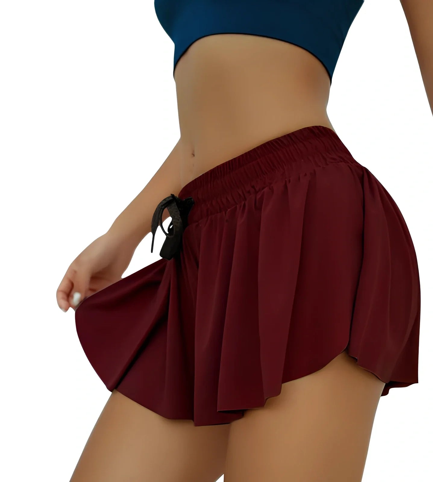 Breathable black polyester crop safety pants in culotte style for yoga, size S-5XL, waist 60-120cm