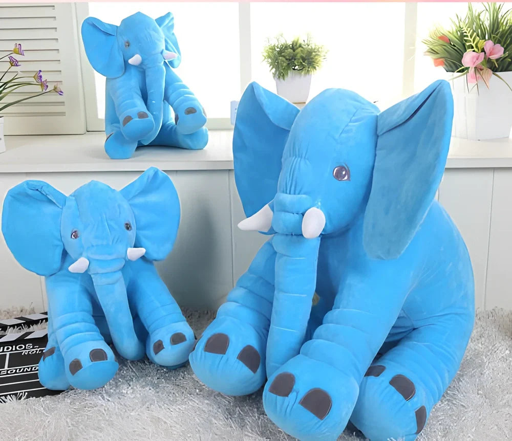 Blue 40cm plush elephant doll with PP cotton filling, short plush fabric, cute animal design for baby comfort