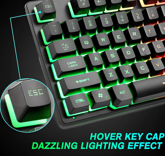 Black 87-key mechanical gaming keyboard, 36.5cm wide with USB cable, compact design for PC setups