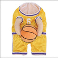 Red or yellow dog basketball costume with toy ball accessory for small medium large dogs