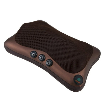 Brown magnet cervical massager pillow with 3D fit design for neck, back, and shoulder relief