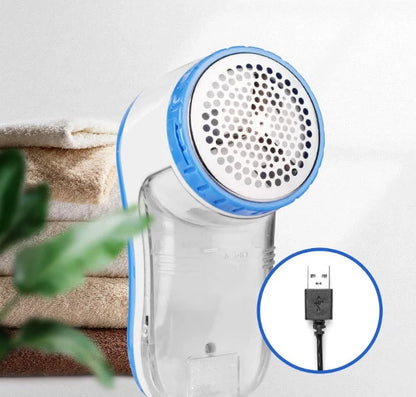 High-power USB-charged clothing de-balling device with stainless steel blade