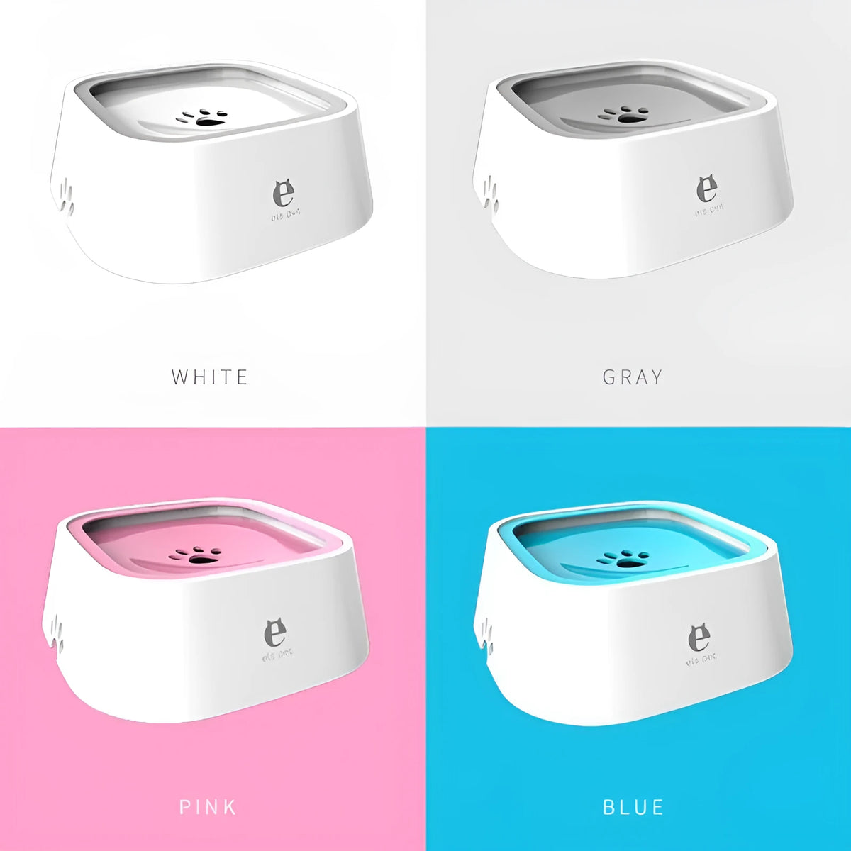 Portable dog bowl with splash-proof floating design in blue, 1.5 litre capacity