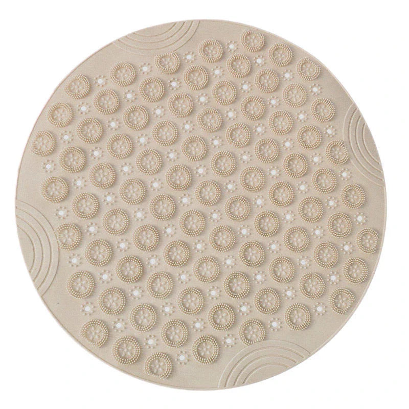 Textured Surface Round Shower Mat with Massage Texture, Non-Slip Suction Cups, and Drainage Holes for Kiwi Bathrooms