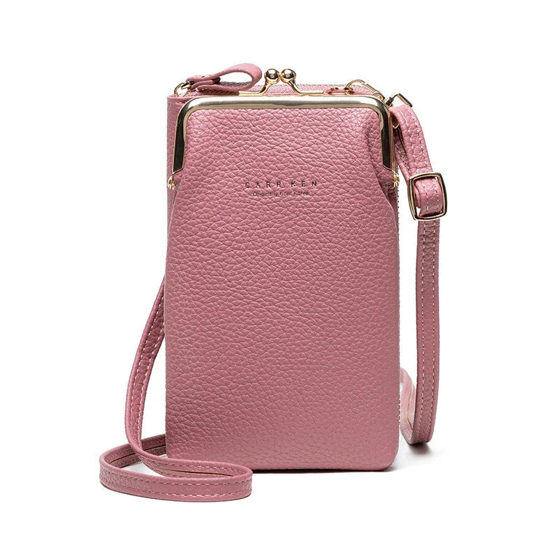 Stylish lychee pattern shoulder bag with a spacious interior and comfortable strap for everyday use