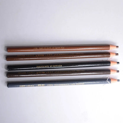 Brown microblading eyebrow pen with 0.1mm tip showing hair-like strokes on skin, 14.5cm length with protective cap