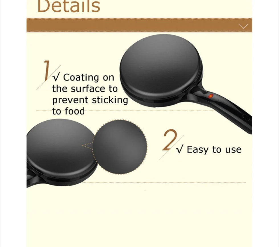 Automatic Electric Baking Pan Dough Machine with non-stick coating and 600W power