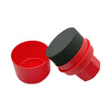 A black tyre polishing sponge brush with a lid, showing its high-density sponge applicator head.