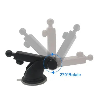Black universal car navigation bracket with telescopic long rod for adjustable phone mounting