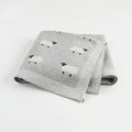 Grey and pink baby sheepskin blanket windproof cover for prams measuring 100 by 80 cm