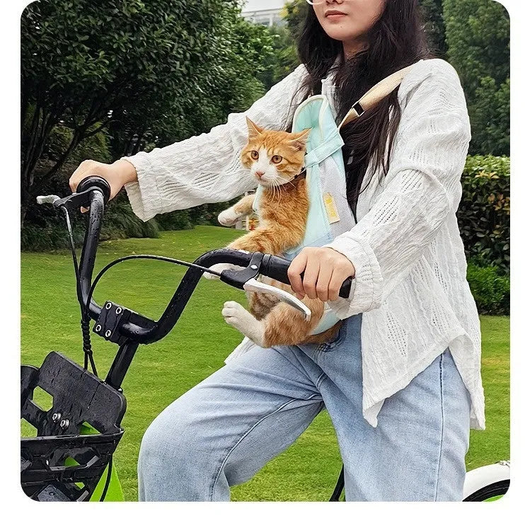 Soft non-woven polyester canvas pet backpack for cats in VC orange colour