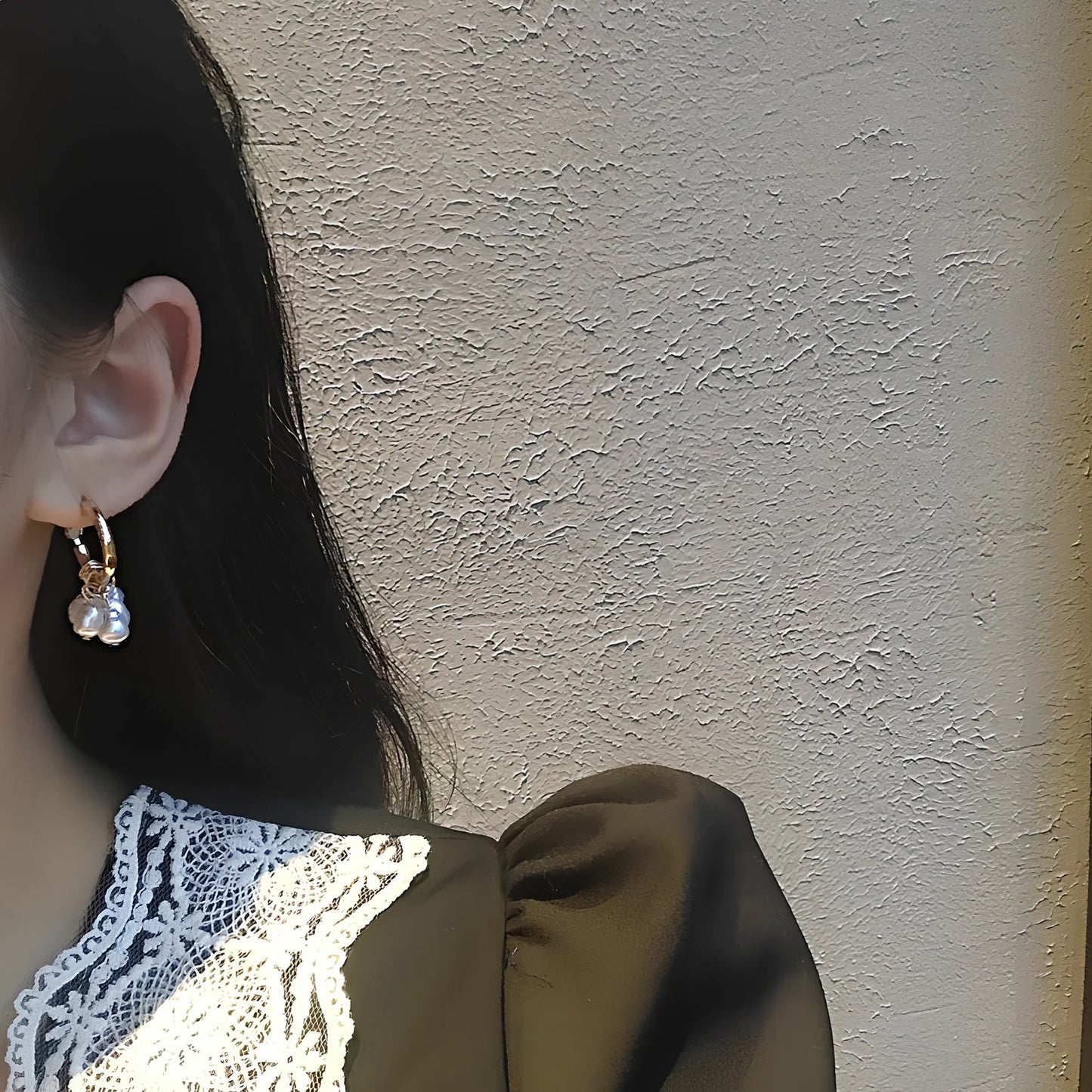 Women's gold pearl tassel earrings with geometric alloy design and electroplated finish, simple drop style for events
