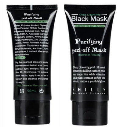 Deep cleansing black mask applied to nose for blackhead removal from pores